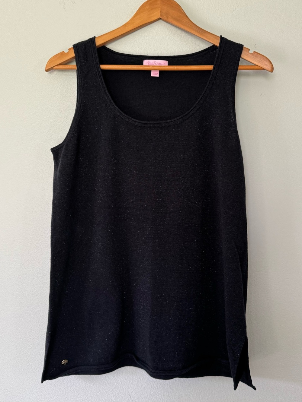 Lilly Pulitzer Elizabeth Sweater Tank Metallic Onyx Sz M